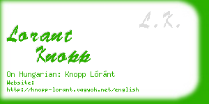 lorant knopp business card
